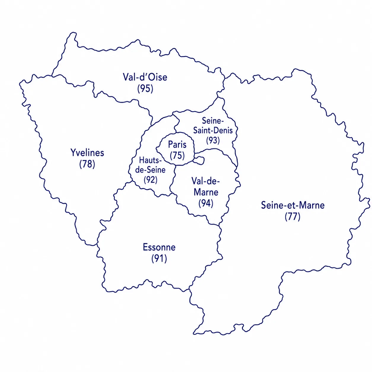 Zone d'intervention VIP Informatique, Île-de-France